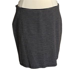 LOFT Navy Striped Knit Skirt Size Large